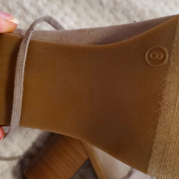 SOLD. Old Navy lace-up, peep-toe, heel, booties - Picture 5 of 5